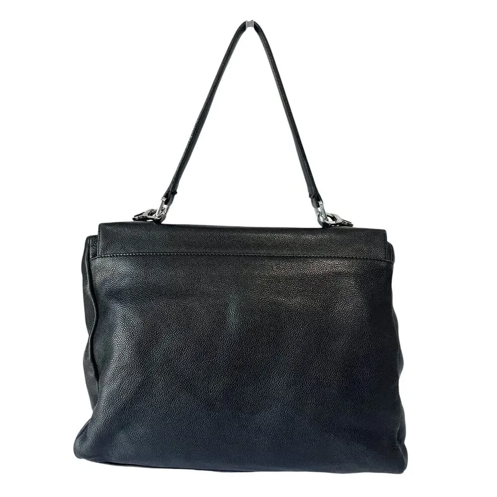 Longchamp Gatsby Top Handle Hobo Bag Black Leather Retro Y2K Vintage